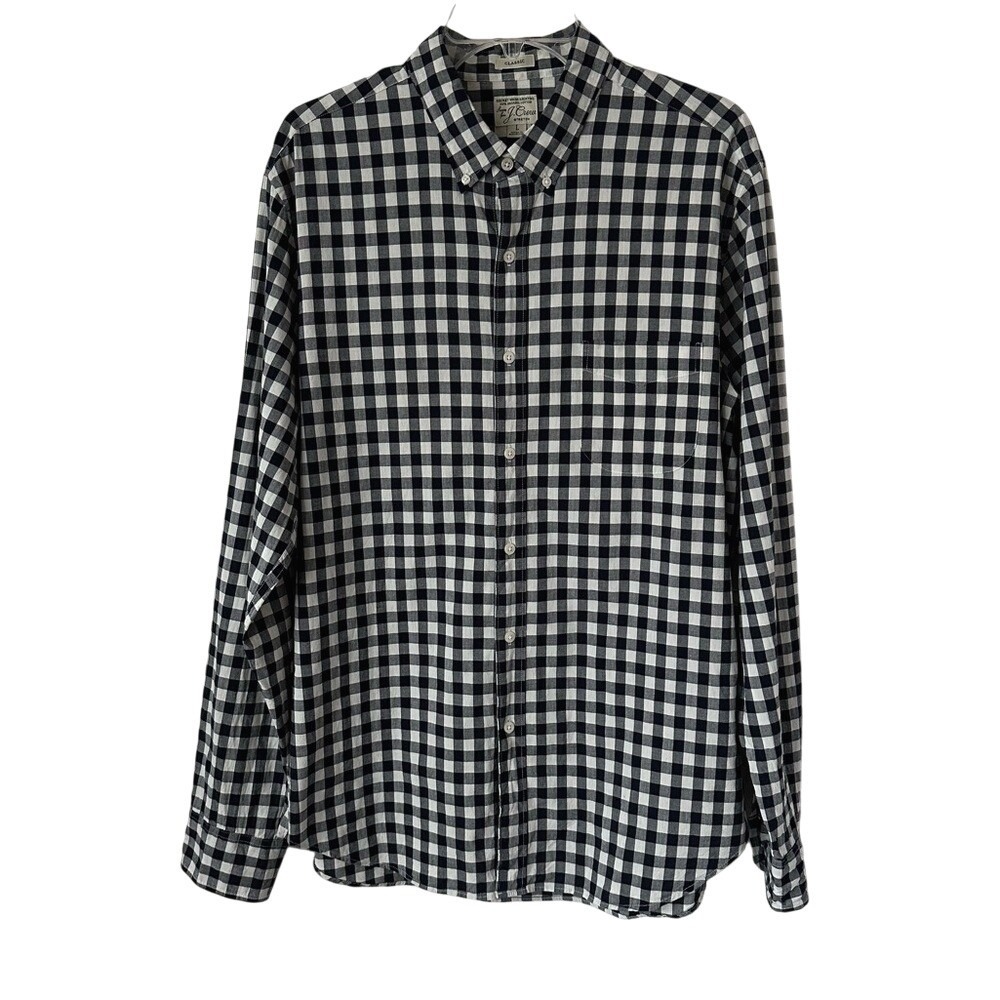 3/$20💥 J. Crew Men's Secret Wash Button Down Shirt Check Stretch Organic Cotton